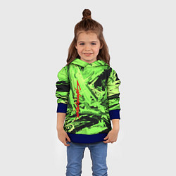 Толстовка-худи детская Cyberpunk 2077: Green Breaks, цвет: 3D-синий — фото 2