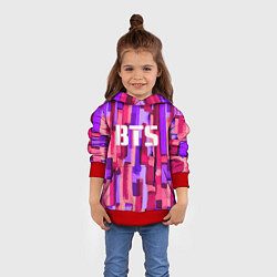 Толстовка-худи детская BTS: Pink Colour, цвет: 3D-красный — фото 2