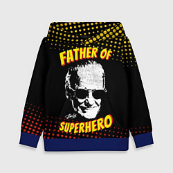 Толстовка-худи детская Stan Lee: Father of Superhero цвета 3D-синий — фото 1