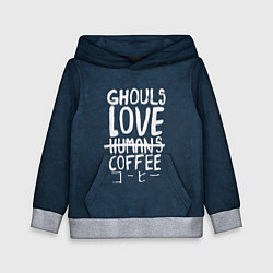 Толстовка-худи детская Ghouls Love Coffee, цвет: 3D-меланж
