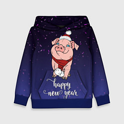 Толстовка-худи детская Happy New Year, цвет: 3D-синий
