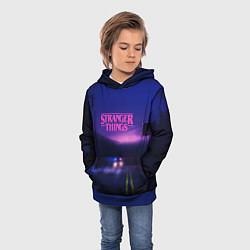 Толстовка-худи детская Stranger Things: Neon Road, цвет: 3D-синий — фото 2