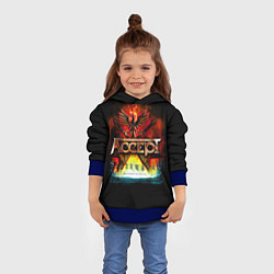 Толстовка-худи детская Accept: Flame Eagle, цвет: 3D-синий — фото 2