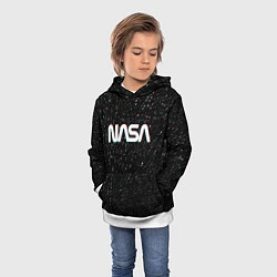 Толстовка-худи детская NASA: Space Glitch, цвет: 3D-белый — фото 2
