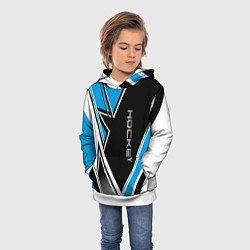 Толстовка-худи детская Hockey black blue white, цвет: 3D-белый — фото 2