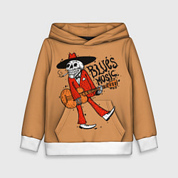Толстовка-худи детская Blues Music, цвет: 3D-белый