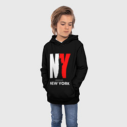 Толстовка-худи детская New York City, цвет: 3D-черный — фото 2