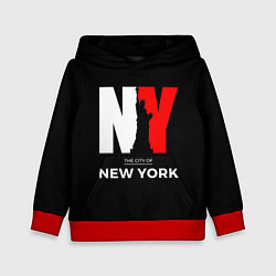 Толстовка-худи детская New York City, цвет: 3D-красный
