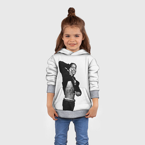 Детская толстовка ASAP Rocky: White Fashion / 3D-Меланж – фото 4