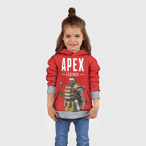 Детская толстовка Apex Legends: Red Caustic / 3D-Меланж – фото 4