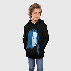 Толстовка-худи детская Billie Eilish: Blue Style, цвет: 3D-черный — фото 2