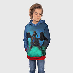 Толстовка-худи детская Как приручить дракона, цвет: 3D-красный — фото 2