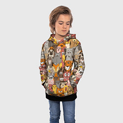 Толстовка-худи детская Прикольные зверушки, цвет: 3D-черный — фото 2