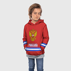 Толстовка-худи детская Хоккей: Россия, цвет: 3D-меланж — фото 2