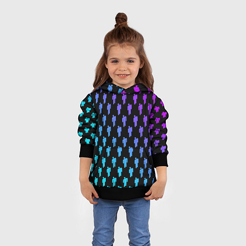 Детская толстовка Billie Eilish: Neon Pattern / 3D-Черный – фото 4