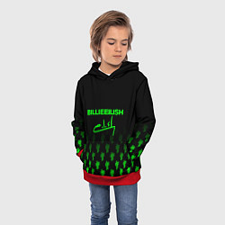 Толстовка-худи детская Billie Eilish: Green & Black Autograph, цвет: 3D-красный — фото 2