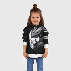 Толстовка-худи детская Wind - smoky skull, цвет: 3D-белый — фото 2
