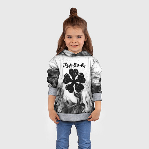 Детская толстовка ЧЁРНЫЙ КЛЕВЕР / 3D-Меланж – фото 4