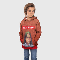 Толстовка-худи детская Billie Eilish, цвет: 3D-красный — фото 2