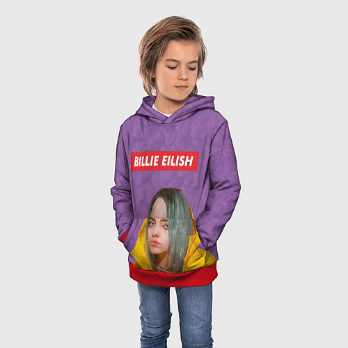 Детская толстовка Billie Eilish / 3D-Красный – фото 3