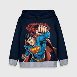 Толстовка-худи детская Superman цвета 3D-меланж — фото 1