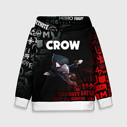 Толстовка-худи детская BRAWL STARS CROW, цвет: 3D-белый