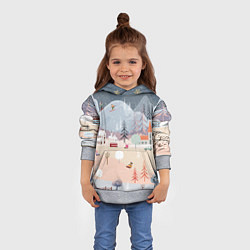 Толстовка-худи детская Новогодние каникулы, цвет: 3D-меланж — фото 2