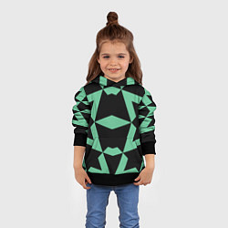 Толстовка-худи детская Abstract zigzag pattern, цвет: 3D-черный — фото 2