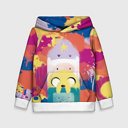 Толстовка-худи детская Adventure Time, цвет: 3D-белый