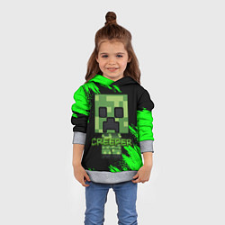 Толстовка-худи детская MINECRAFT CREEPER, цвет: 3D-меланж — фото 2
