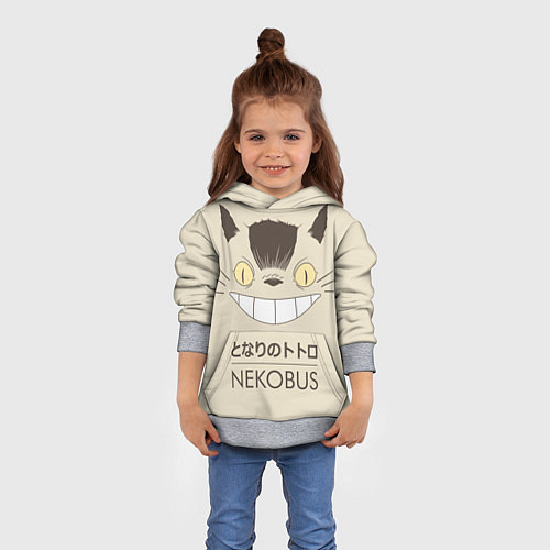 Детская толстовка Мой сосед Тоторо Nekobus / 3D-Меланж – фото 4