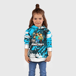 Толстовка-худи детская Minecraft Майнкрафт, цвет: 3D-белый — фото 2