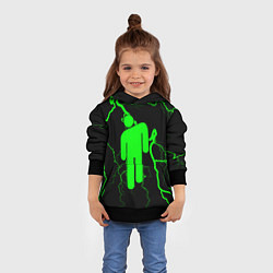 Толстовка-худи детская BILLIE EILISH, цвет: 3D-черный — фото 2