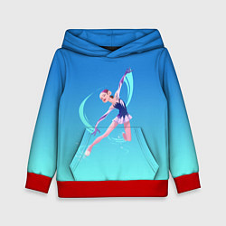 Толстовка-худи детская Фигурное катание, цвет: 3D-красный