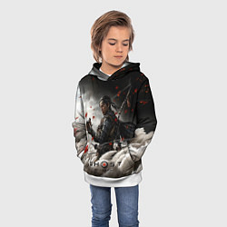 Толстовка-худи детская Ghost of Tsushima, цвет: 3D-белый — фото 2