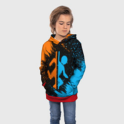 Толстовка-худи детская PORTAL, цвет: 3D-красный — фото 2