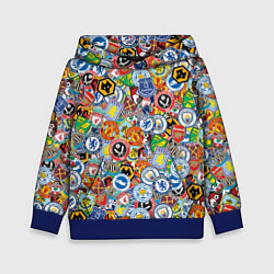 Толстовка-худи детская Английская Премьер Лига, цвет: 3D-синий