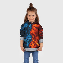 Толстовка-худи детская Огонь и вода, цвет: 3D-меланж — фото 2