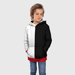 Толстовка-худи детская ПРОСТО ЧЁРНО-БЕЛЫЙ, цвет: 3D-красный — фото 2