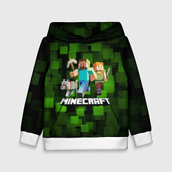 Толстовка-худи детская Minecraft Майнкрафт, цвет: 3D-белый