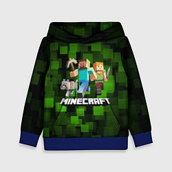 Толстовка-худи детская Minecraft Майнкрафт, цвет: 3D-синий