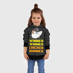 Толстовка-худи детская Winner Chicken Dinner, цвет: 3D-черный — фото 2