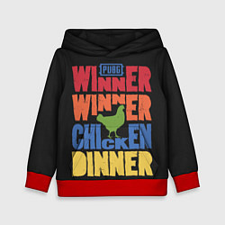 Толстовка-худи детская Winner Chicken Dinner, цвет: 3D-красный