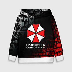 Толстовка-худи детская RESIDENT EVIL UMBRELLA CORP, цвет: 3D-белый