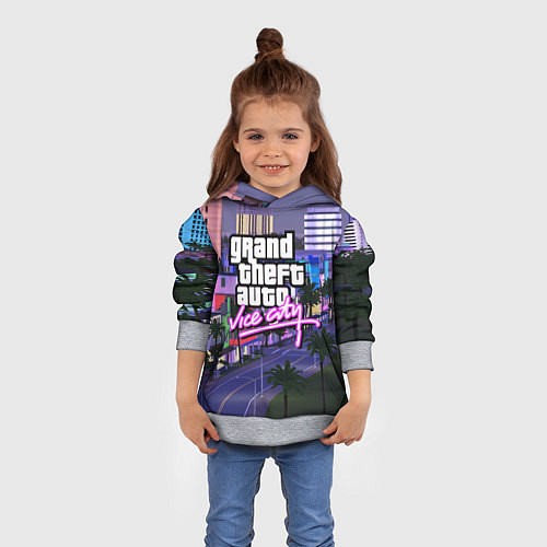 Детская толстовка Grand Theft Auto Vice City / 3D-Меланж – фото 4
