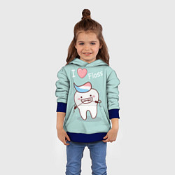 Толстовка-худи детская Tooth, цвет: 3D-синий — фото 2