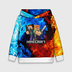 Толстовка-худи детская MINECRAFT, цвет: 3D-белый