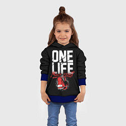 Толстовка-худи детская One Life Many Fight, цвет: 3D-синий — фото 2