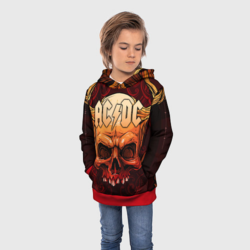 Детская толстовка ACDC / 3D-Красный – фото 3