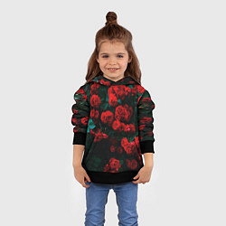 Толстовка-худи детская Розы, цвет: 3D-черный — фото 2